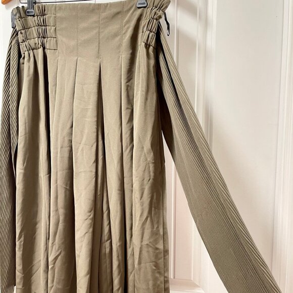 Vintage Wide-Leg Tie Pants Green – S - Picture 6 of 13